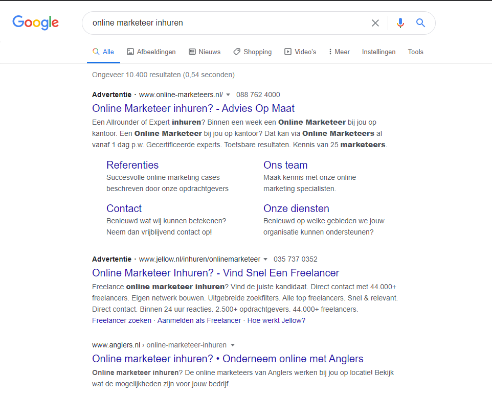 Zoekmachine advertenties