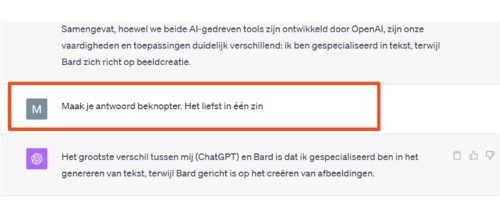 ChatGPT direct vragen om een eerder antwoord aan te passen