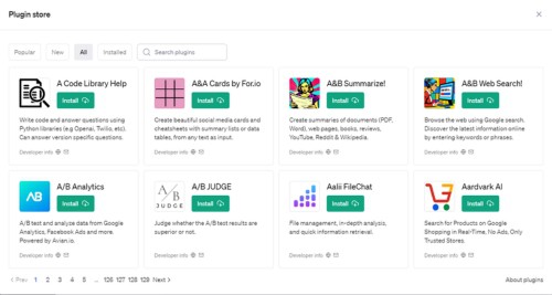Pluginstore van OpenAI's ChatGPT